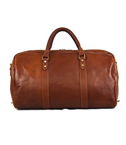 Tornabuoni - Leather Luggage - Color: Brown - Dimensions: 53x27x32