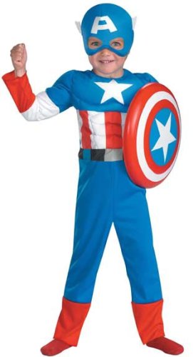 Captain America Toddler Muscle Costume,Toddler: 2T