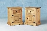 Matching Pair Mexican Corona Pine Bedside Cabinets
