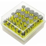 Buy 50 Super TOUGH and Rough Diamond Particles Burs w Mandrels Tool Bits for Dremel...