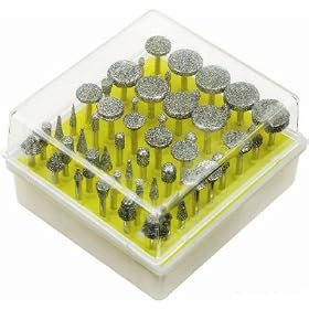 Buy 50 Super TOUGH and Rough Diamond Particles Burs w  Mandrels Tool Bits for Dremel... now!