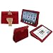 rooCASE Dual Station Premium Leather (Red) Case Cover with Elastic Hand Strap and Stand for Apple iPad 2 / iPad 3 (Built-in Magnet Sleep and Awake Function)