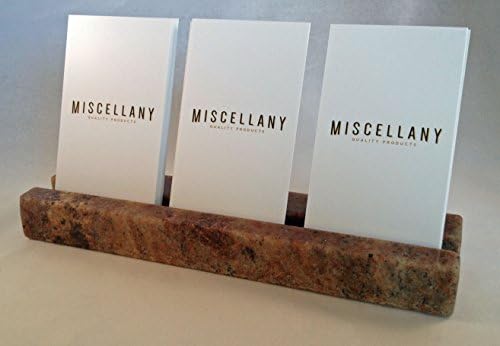Multiple Verical Business Card Holder - Crema Bordeaux Granite - Holds 3 Vertical Cards