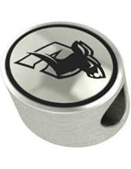 Akron University Zips Bead Charm Fits Most Pandora Style Bracelets Including Chamilia and Troll