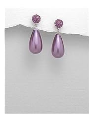 Simulated Pearl Earrings In 92.5 Sterling Silver