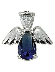 Sterling Silver September Sapphire Birthstone Angel Wing Pin Birthstone Jewelry Birthstone Angel Wing Pins Gift Boxed