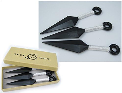 Set of 3 Red Throwing Knives Kunai Naruto Cosplay White Color