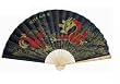 Asian Decor Oriental Wall Fan 35" Black Red Dragons