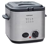 Toastess TDF-361 Silhouette 1-1/5-Quart Stainless-Steel Compact Deep Fryer