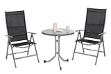 Eigenschaften Siena Garden 714541 / Siena Garden 714541 Balkon Set Arosa 2 Klappsessel, Gartentisch, graphit