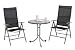 Siena Garden 714541 Balkon Set Arosa 2 Klappsessel, Gartentisch, graphit
