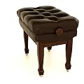Maestro Adjustable Piano Stool - Polished Walnut - Real Leather
