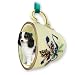 Cavailver King Black/White Charles Spaniel Dog Teacup Green Holiday Ornament