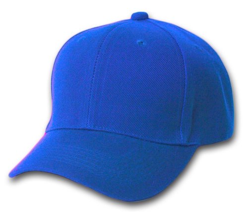 Plain Baseball Cap Blank Hat Solid Color Velcro Adjustable 13 Colors (Royal Blue)