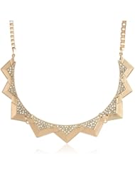 Kensie "Naughty and Nice" Gold-Plated Pave Triangle Collar Necklace, 17.75"