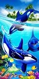 Towel World Whales Play Beach Towel