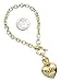Designer Inspired Puff Heart and Crystal Crown Charm Bracelet - Gold Plated
