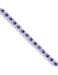 Genuine .925 Sterling Silver Amethyst Bracelet 17.3 Grams . 100% Satisfaction Guaranteed.