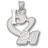 LogoArt Jeff Gordon Sterling Silver I Heart Pendant