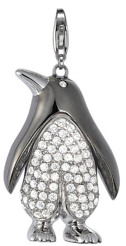 Esprit Damen-Charms penguin XL 925 Sterlingsilber 69 Zirkonia farblos ESCH90976A000 Preisvergleich