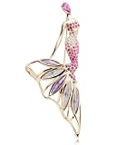 Jewelry Locker Platinum Plated Swarovski Crystal Sexy Diva Mermaid Brooch Pin