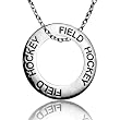 Field Hockey Message Ring Necklace