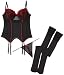 Escante Women's Sweet Princess Bustier,Black/Red,Large