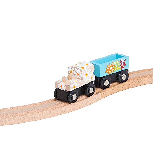 Orbrium Toys Unpainted Wooden Train Cars Compatible with Thomas