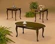 3 pcs Cherry finish coffee&end table set Queen Anne style