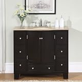 40 Bathroom Furniture Travertine Top Single Sink Vanity Cabinet 703T