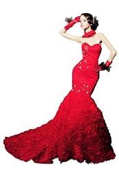 Mermaid Beaded Crystals Crystal Lace Applique Chiffon/Taffeta/Tulle  Dress