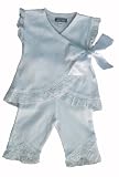 Infant Baby Girl Eyelet Kimono Set, Top & Pants (6m-9m). White.