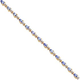14K Gold 5.05cttw Diamond and Tanzanite Bracelet 7 by