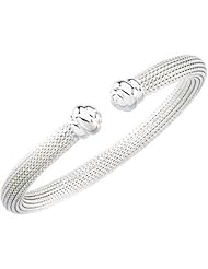 6.5 mm Hollow Mesh Cuff Bracelet in Sterling Silver