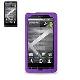 New Fashionable Perfect Fit Soft Silicon Gel Protector Skin Cover (Faceplate/Snap On) Rubber Cell Phone Case for Motorola droid x MB810 Verizon - PURPLE