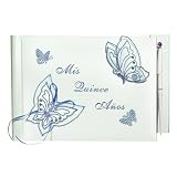 Satin Butterfly Guest Book - Blue