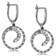 Diamond Journey Dangle Earrings in White Gold Leverbacks