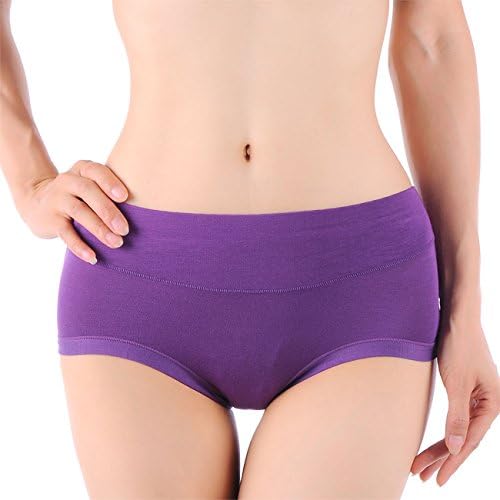 Dong Dian Women's Soft Plus Size Seamless Brief Panties Purple L