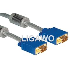 Professionelles VGA Kabel 10m transparent - SVGA Beamer Monitor Laptop Netbook Notebook Pc Tv Bildschirm Kabel - sehr hochwertig - vergoldete Anschl�sse, Ferrit Kern, mehrfach geschirmt bis 2048 � 1536 Pixel