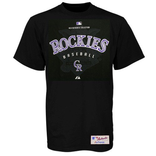 Buy Majestic Colorado Rockies Black Momentum T-shirt by Majestic
