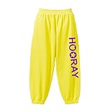 HOORAY(フーレイ) パンツ ダンス 衣装 ヒップホップ ハートスタースウェットスウェットパンツ 150 イエロー
