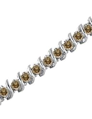 5 CT Champagne Diamond Bracelet 14K White Gold