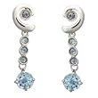 Sterling Silver Sky Blue Topaz Circles and Swirl Dangle Earrings