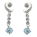 EXP Sterling Silver Sky Blue Topaz Circles and Swirl Dangle Earrings