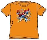 Superman Kids Size STARS AND CHAINS Orange Youth T-shirt Tee Shirt