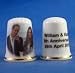 Porcelain China Collectable Thimble - Prince William & Catherine 5th Wedding Anniversary -- Free Gift Box
