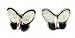 Sterling Silver Earring in Lab Created Opal - Butterfly -Earring Height: 12mm