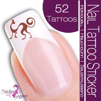 Nail Tattoo Sticker Katze - braun Preisvergleich