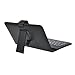 IVSO Micro USB Folio Keyboard with Stand Universal PU Leather case for BLU Studio 7.0 II Tablet (Black)