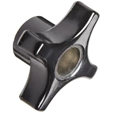 Davies Thermoset Four Arm knob, Flute Rim, Threaded Through Hole, 3/8"-16 Thread Size X 1/2" Thread Length, 2" Diameter (Pack of 5)